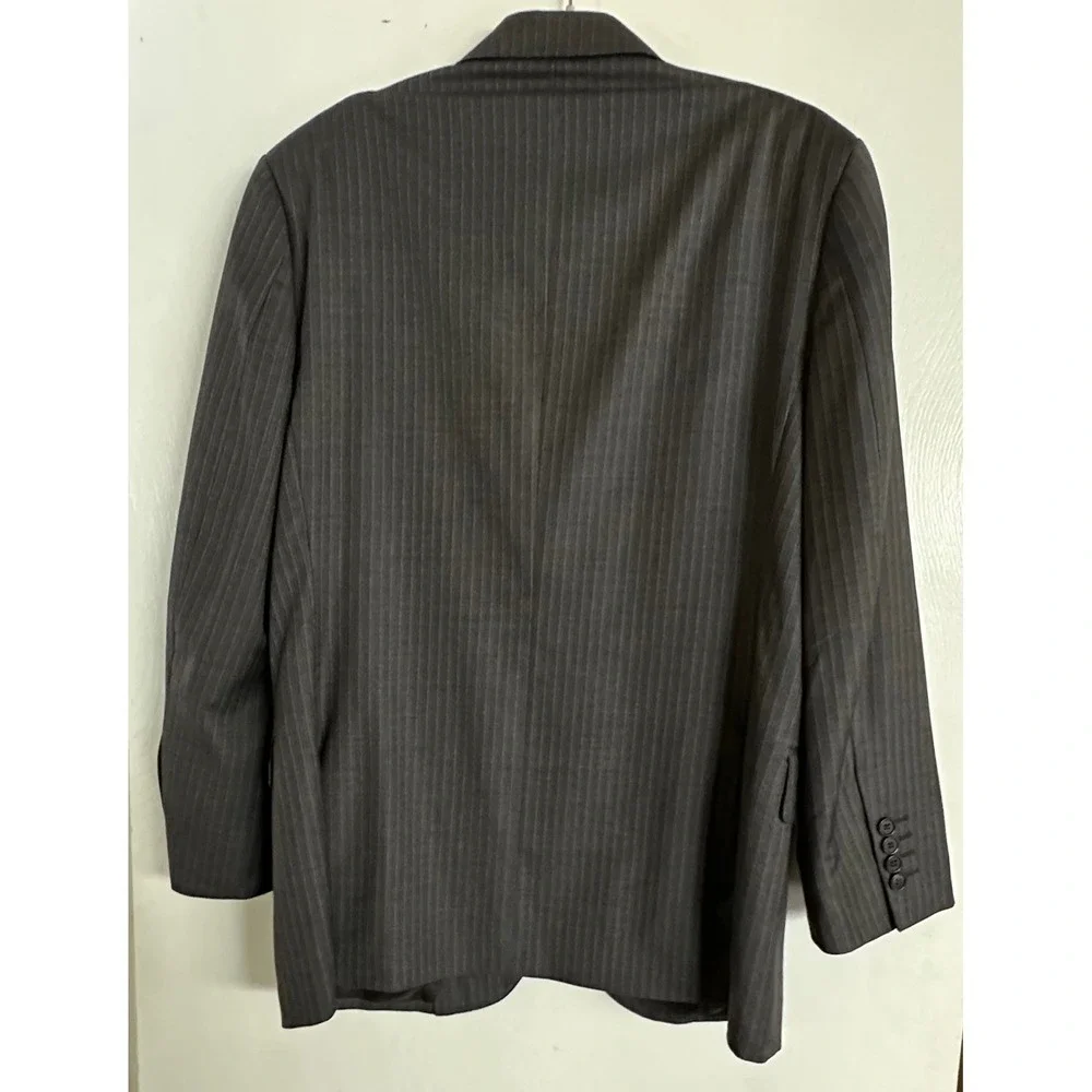 Pronto Uomo Couture Blazer Grey Pinstripe Lessona Super 100s Wool Italy 38 Short